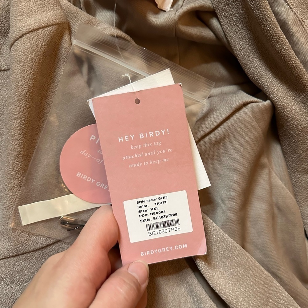 BIRDY GREY Gene Crepe Dress In Taupe - Picture 7 of 7